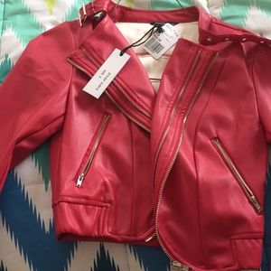 Faux leather jacket small